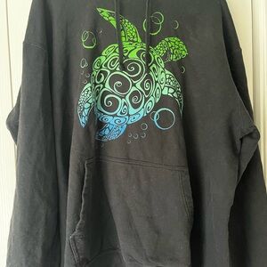 Black Hoodie with Turtle Design